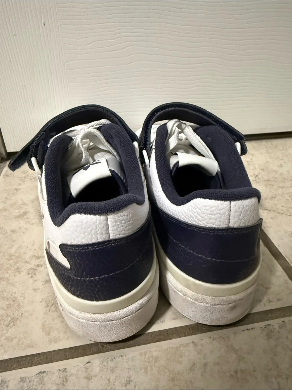 adidas Men’s White and Navy Low-Top Sneakers